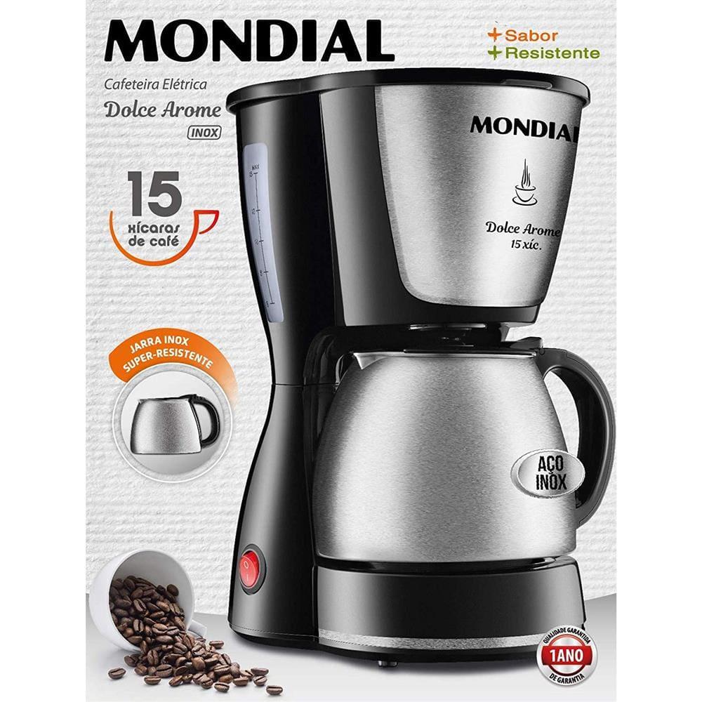Cafeteira Elétrica Mondial Dolce Arome Thermo Inox C-34 15 Xícaras – Preta e Inox - 4
