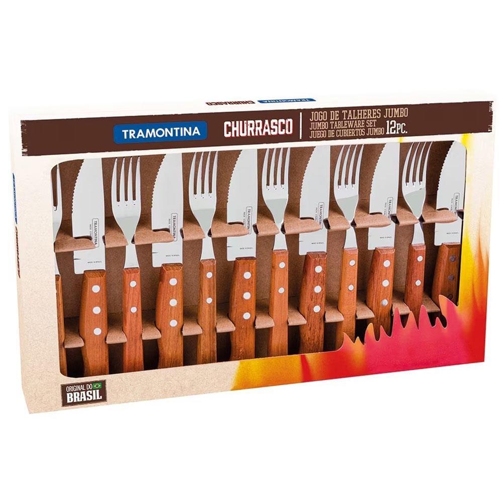 Conjunto para Churrasco Tramontina Dynamic em Aço Inox e Madeira – 12 Peças - 3