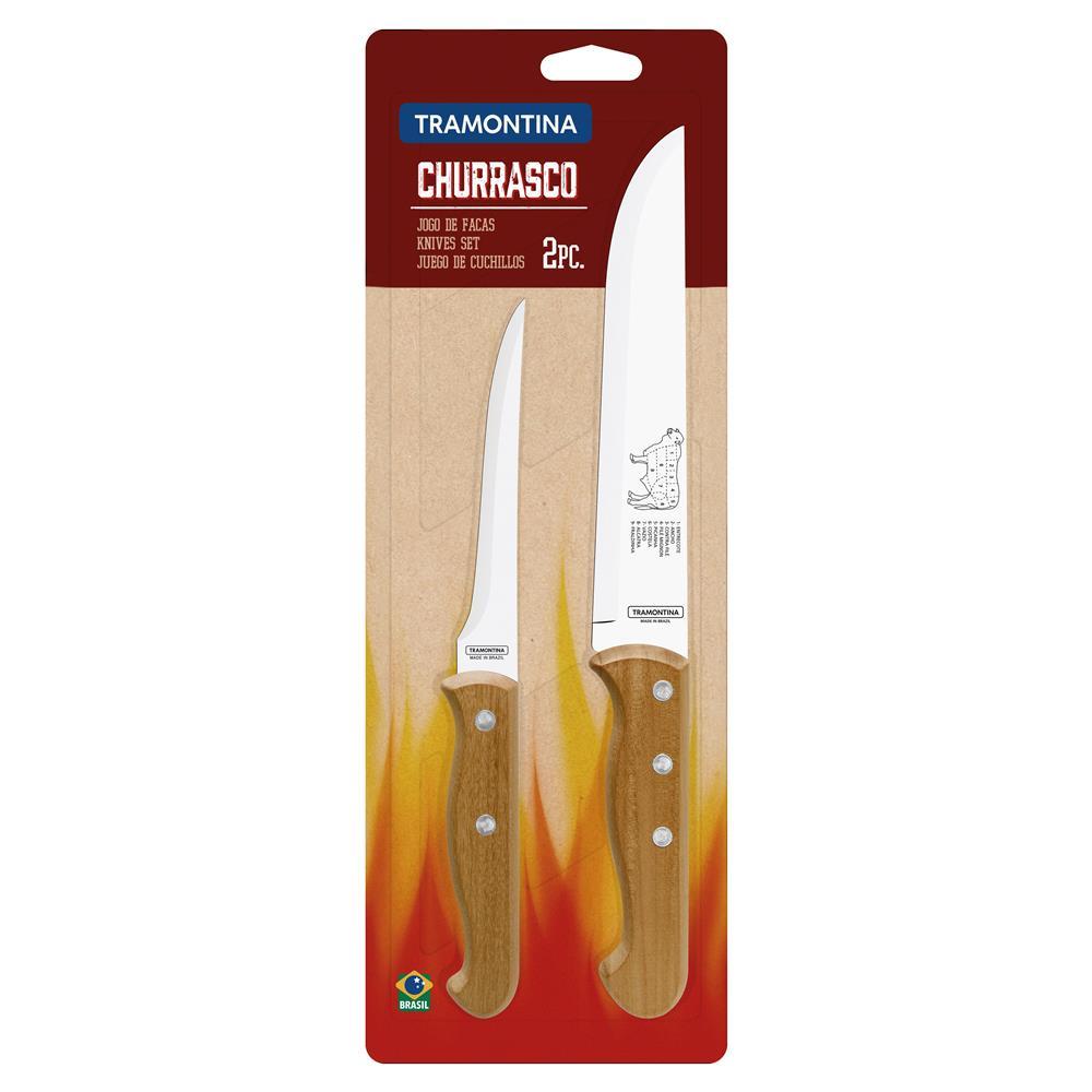 Conjunto de Facas para Churrasco Tramontina Dynamic em Aço Inox e Madeira – 2 Peças - 2