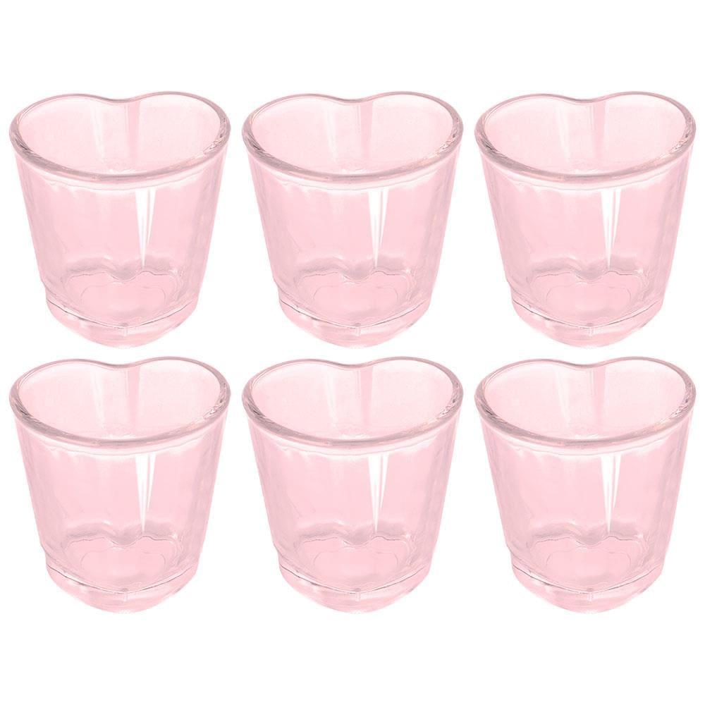Conjunto de Copos para Shot Dynasty Love em Vidro Rosa 45ml - 6 Peças - 1