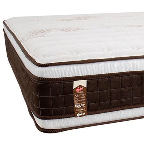 Colchão de Casal Castor Sellect P Double com Molejo Tecnopedic, Euro Pillow e Revestimento em Malha 34x138x188cm - Marrom/Bege - 2
