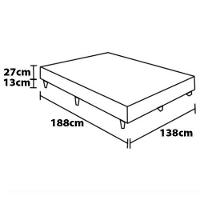 Base Box de Casal Castor New Alfa com Revestimento em Tecido Poliéster 40x138x188cm - Cinza - 2
