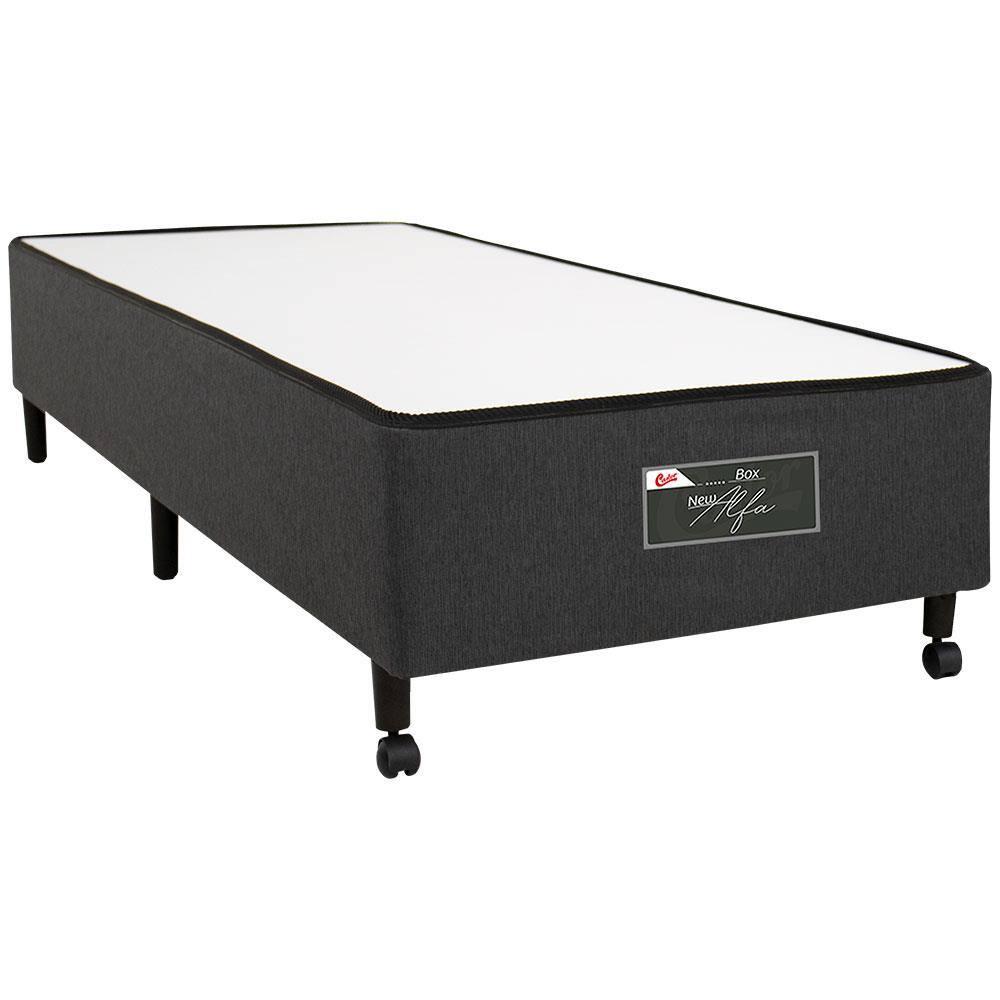 Base Box de Solteiro Castor New Alfa com Revestimento em Tecido Poliéster 40x88x188cm - Cinza - 1