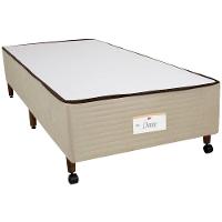 Base Box de Solteiro Castor Dome com Revestimento em Tecido Suede 40x88x188cm - Bege - 1