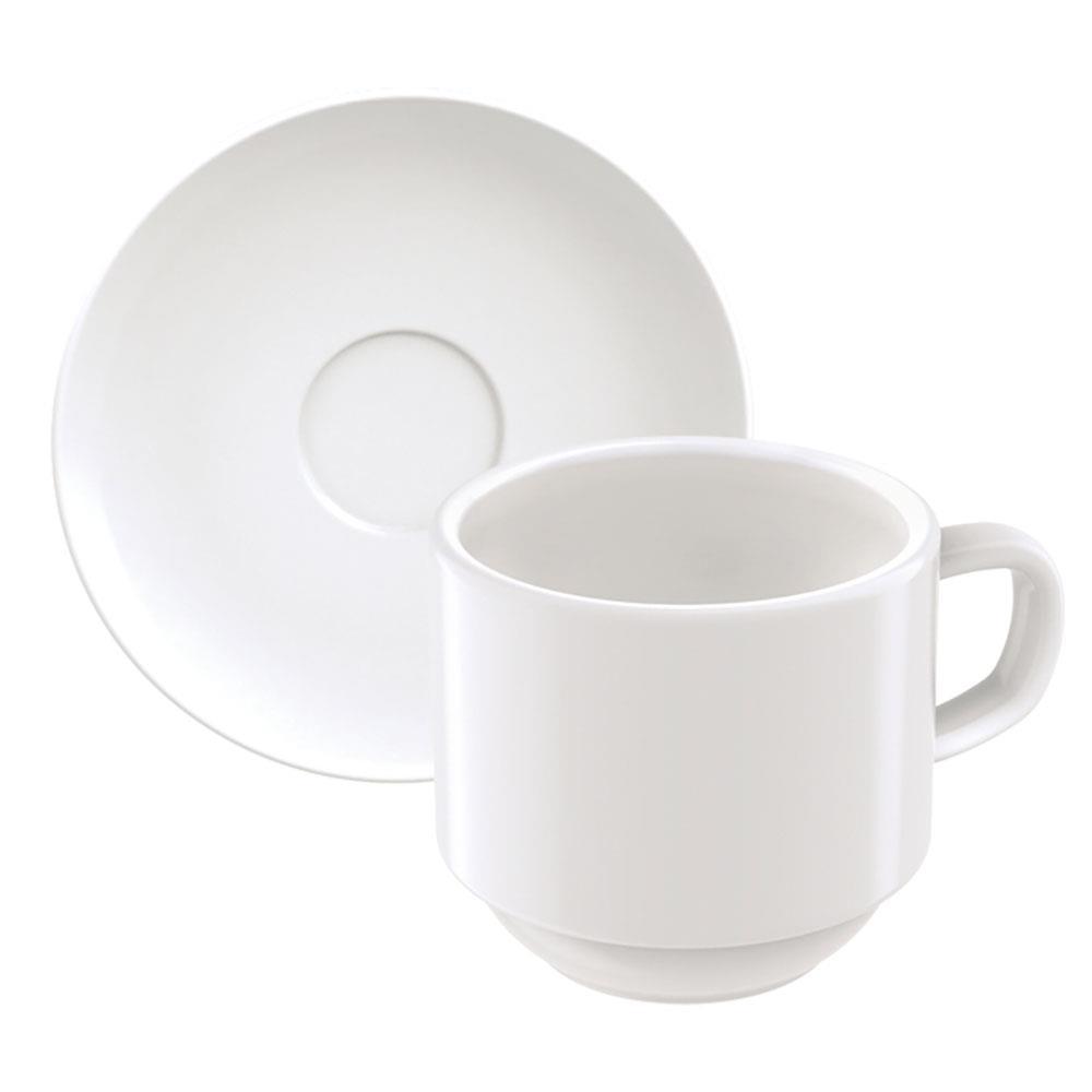 Conjunto com 6 Xícaras e Pires para Café Tramontina Paola em Porcelana Branca - 100 ml - 2