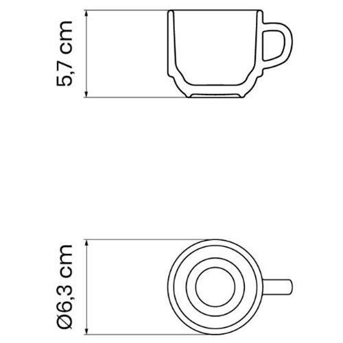 Conjunto com 6 Xícaras e Pires para Café Tramontina Paola em Porcelana Branca - 100 ml - 9