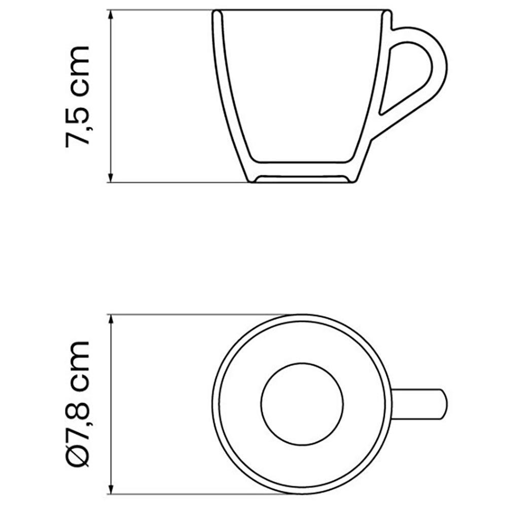 Conjunto com 6 Xícaras e Pires para Capuccino Tramontina Paola em Porcelana Branca - 200 ml - 8