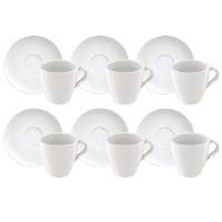 Conjunto com 6 Xícaras e Pires para Capuccino Tramontina Paola em Porcelana Branca - 200 ml - 1