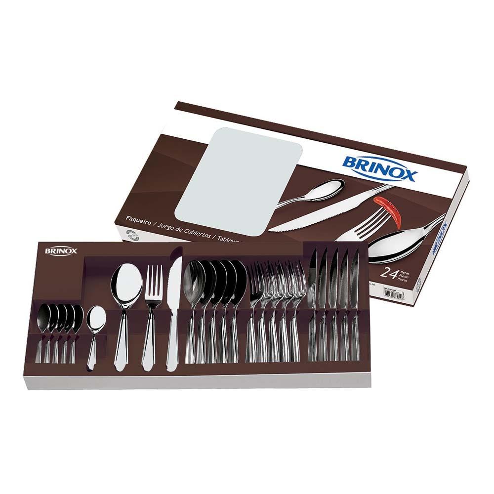 Faqueiro Brinox Bellagio em Aço Inox 5103/102 - 24 peças - 1