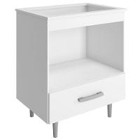 Balcão para Cooktop 4 Bocas Poliman Alecrim com Nicho para Micro-ondas e 1 Gaveta - Branco - 2