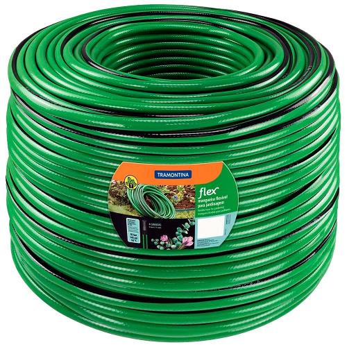 Mangueira Flex para Jardim Tramontina PVC 4 Camadas com 50 Metros – Verde/Preta