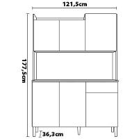 Cozinha Compacta Kit`s Paraná Florence com 6 Portas, 1 Gaveta e 2 Prateleiras - 121,5cm de largura - 4