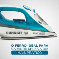 Ferro de Passar a Vapor Black Decker FX3060 com Base Antiaderente - Azul e Branco - 3