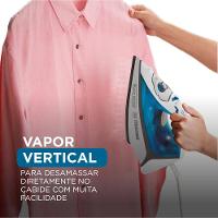 Ferro de Passar a Vapor Black Decker FX3060 com Base Antiaderente - Azul e Branco
