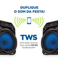 Caixa Amplificada Mondial CM-150 com Bluetooth, USB, Rádio FM e Função TWS - 150W - 3