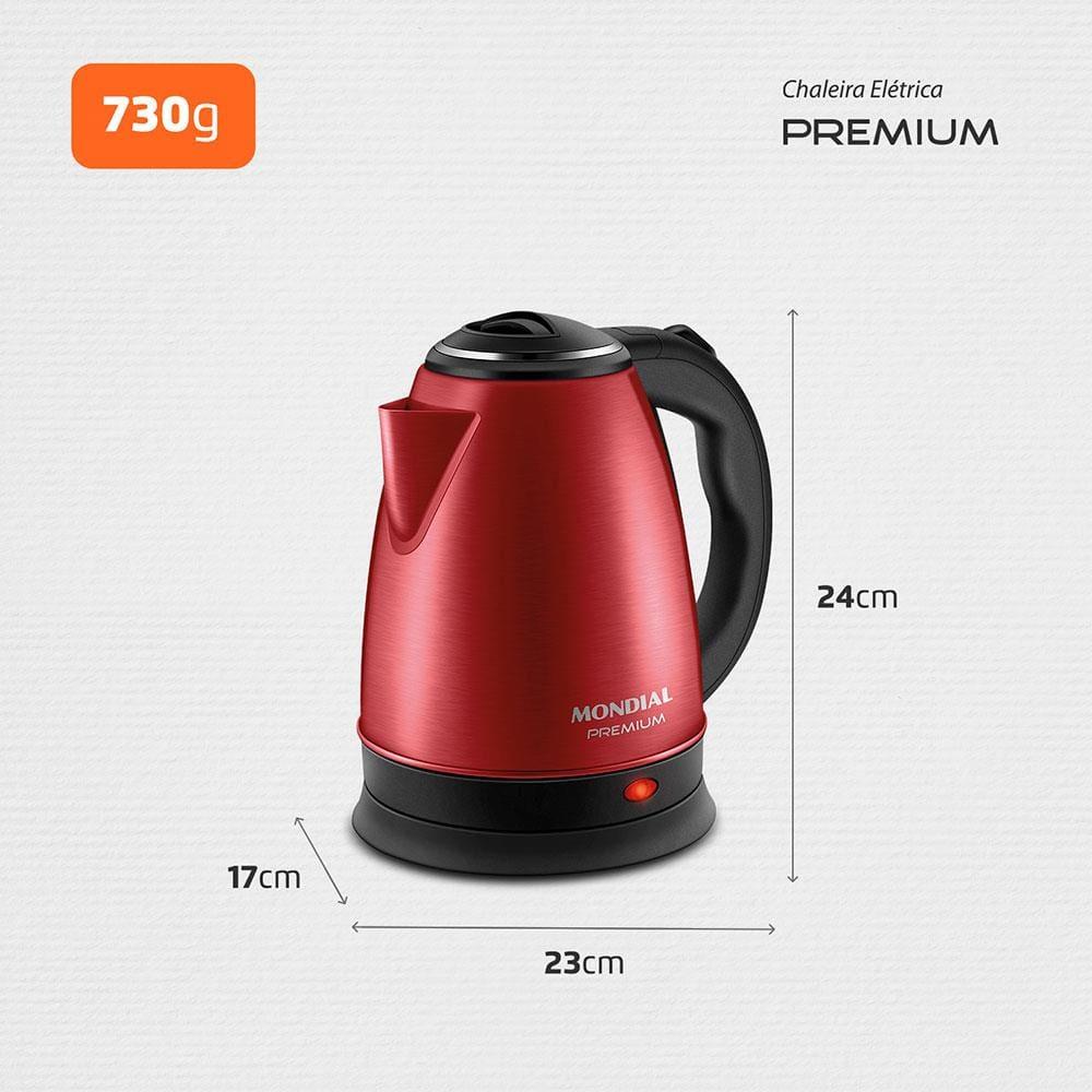 Chaleira Elétrica Mondial CE-06-R 2 Litros 1200W - Vermelha - 7