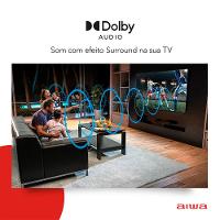 Smart TV 32" Aiwa HD AWS-TV-32-BL-02-A Android, Comando de Voz, Dolby Audio, HDR10, Borda Ultrafina