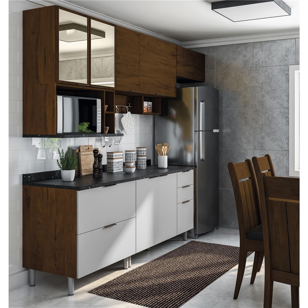 Cozinha Completa Bartira Rubi com 7 Portas e 5 Gavetas - 280cm de largura - 2
