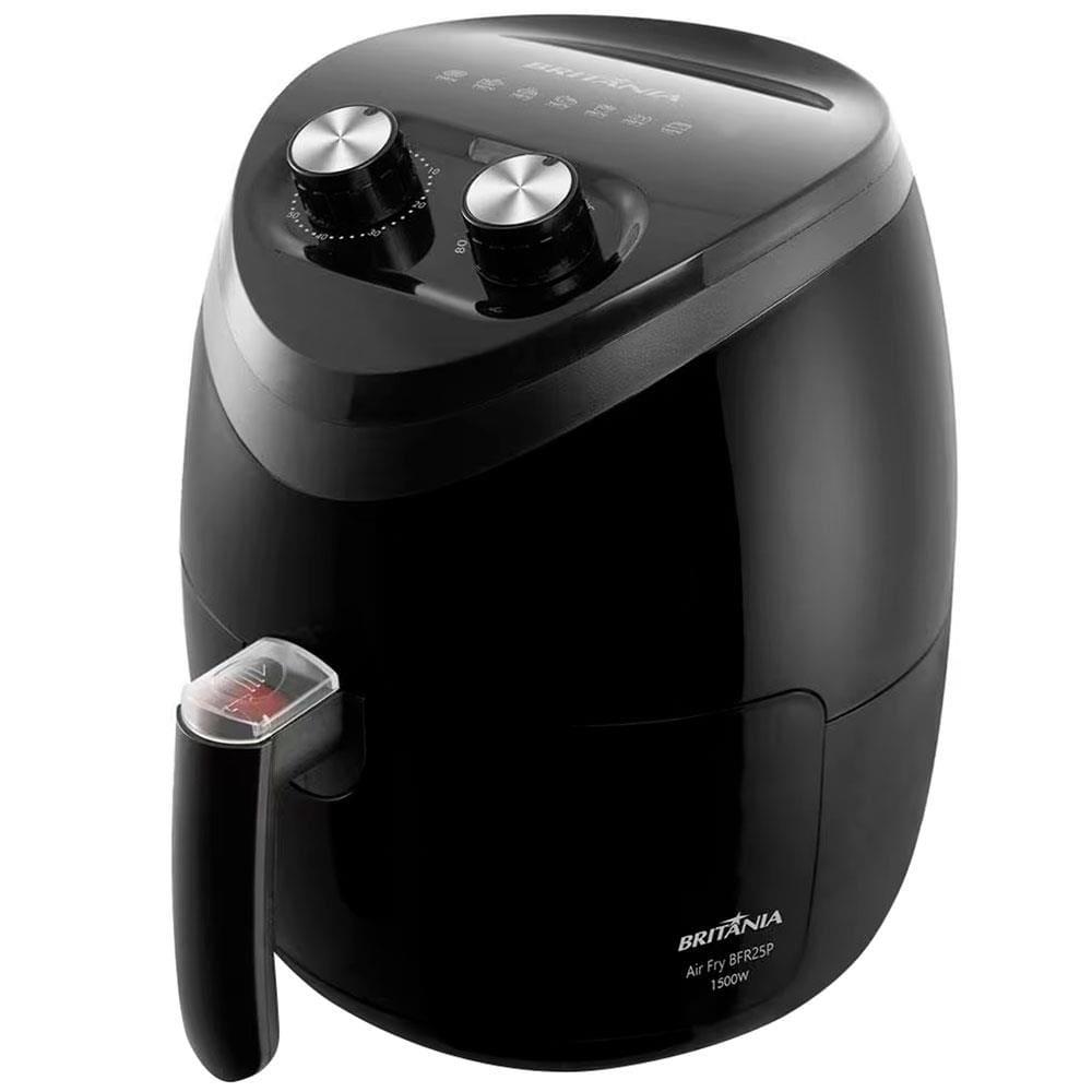 Fritadeira Elétrica Air Fryer Britânia 1500W Sem Óleo BFR25P 3,5L - Preta - 1