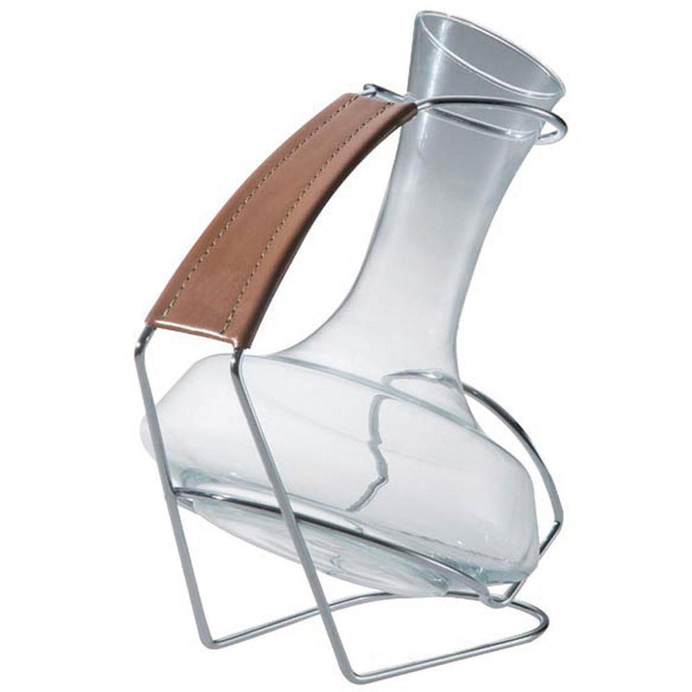 Decanter para Vinho com Suporte Forma Firenze em Vidro com Acabamento em Couro - 2