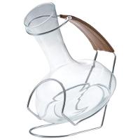 Decanter para Vinho com Suporte Forma Firenze em Vidro com Acabamento em Couro - 1