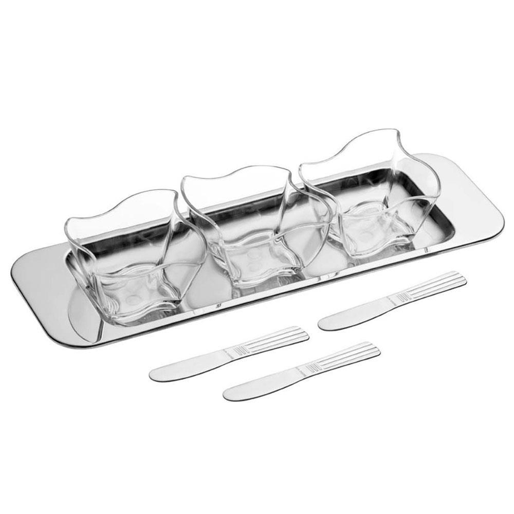 Petisqueira com 3 Potes Forma Vision e 3 Espátulas - 7 Peças - 1