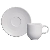 Conjunto com 6 Xícaras e Pires para Café Porto Brasil Coup Vit em Stoneware Cinza - 97 ml - 2