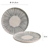 Conjunto com 6 Pratos de Sobremesa Porto Brasil Bio Elemento em Stoneware 21,5cm – Cinza - 3
