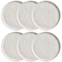 Conjunto com 6 Pratos de Sobremesa Porto Brasil Bio Vit em Stoneware 21,5cm – Cinza - 1