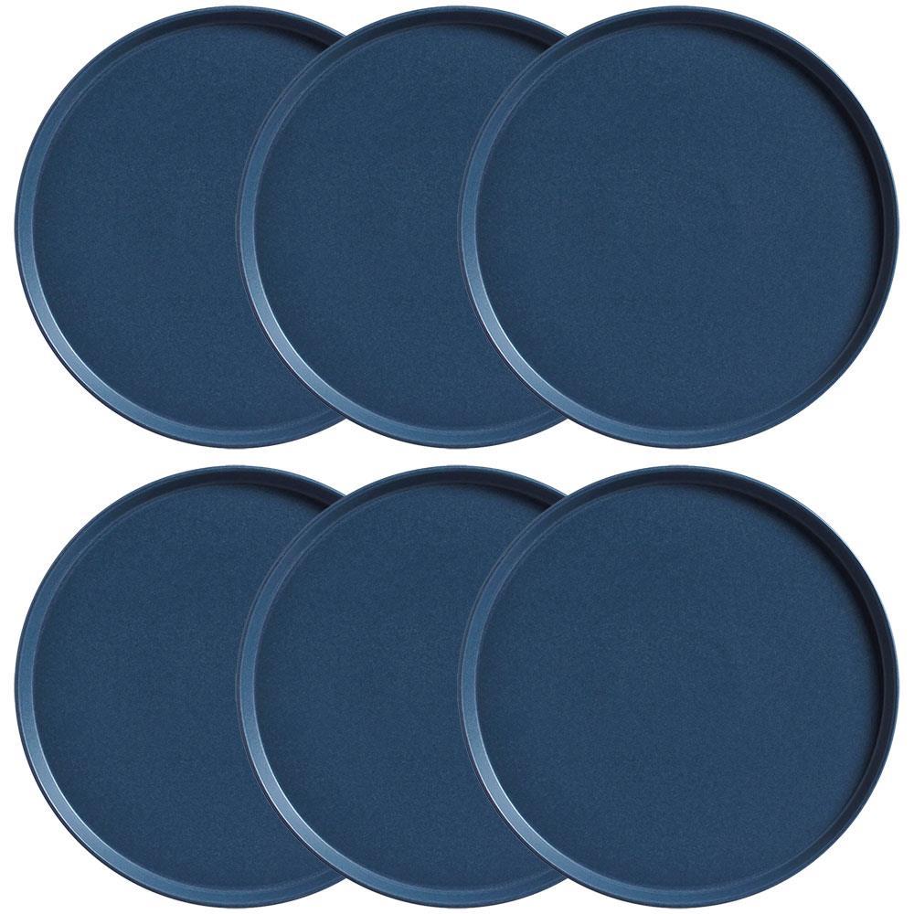 Conjunto com 6 Pratos de Sobremesa Porto Brasil Neo Boreal em Stoneware 21,5cm – Azul - 1