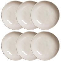 Conjunto com 6 Pratos Fundos Porto Brasil Clay em Bio Stoneware 22,5cm – Areia - 1