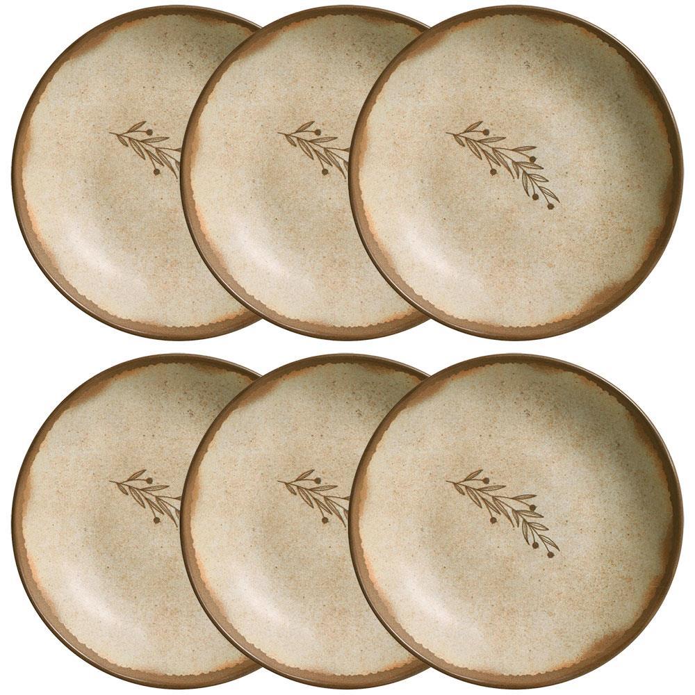 Conjunto com 6 Pratos Fundos Porto Brasil Nativa em Bio Stoneware 22,5cm – Cinza - 1