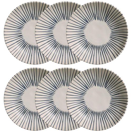 Conjunto com 6 Pratos Fundos Porto Brasil Bio Elemento em Stoneware 22,5 cm – Cinza