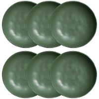 Conjunto com 6 Pratos Fundos Porto Brasil Bio Leaf em Stoneware 22,5 cm – Verde - 1
