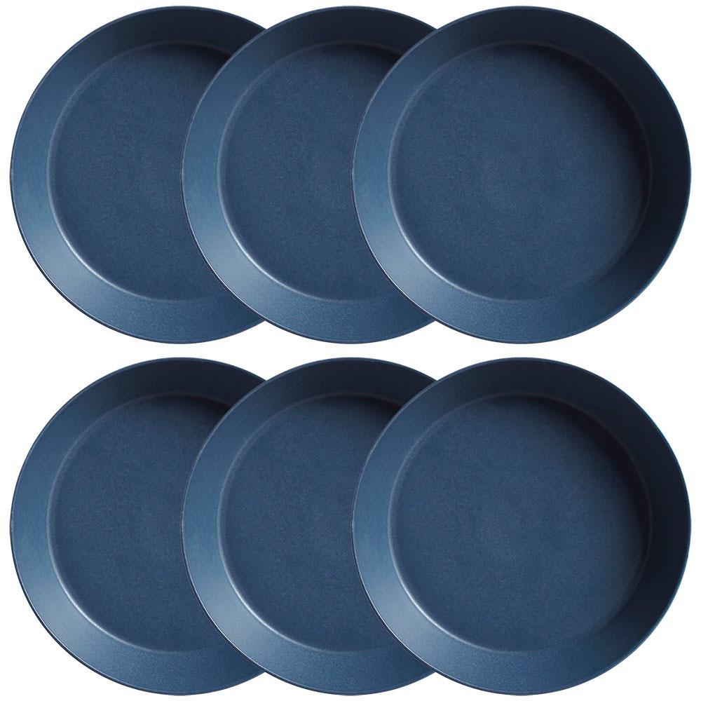 Conjunto com 6 Pratos Fundos Porto Brasil Neo Boreal em Stoneware 19,5 cm – Azul - 1