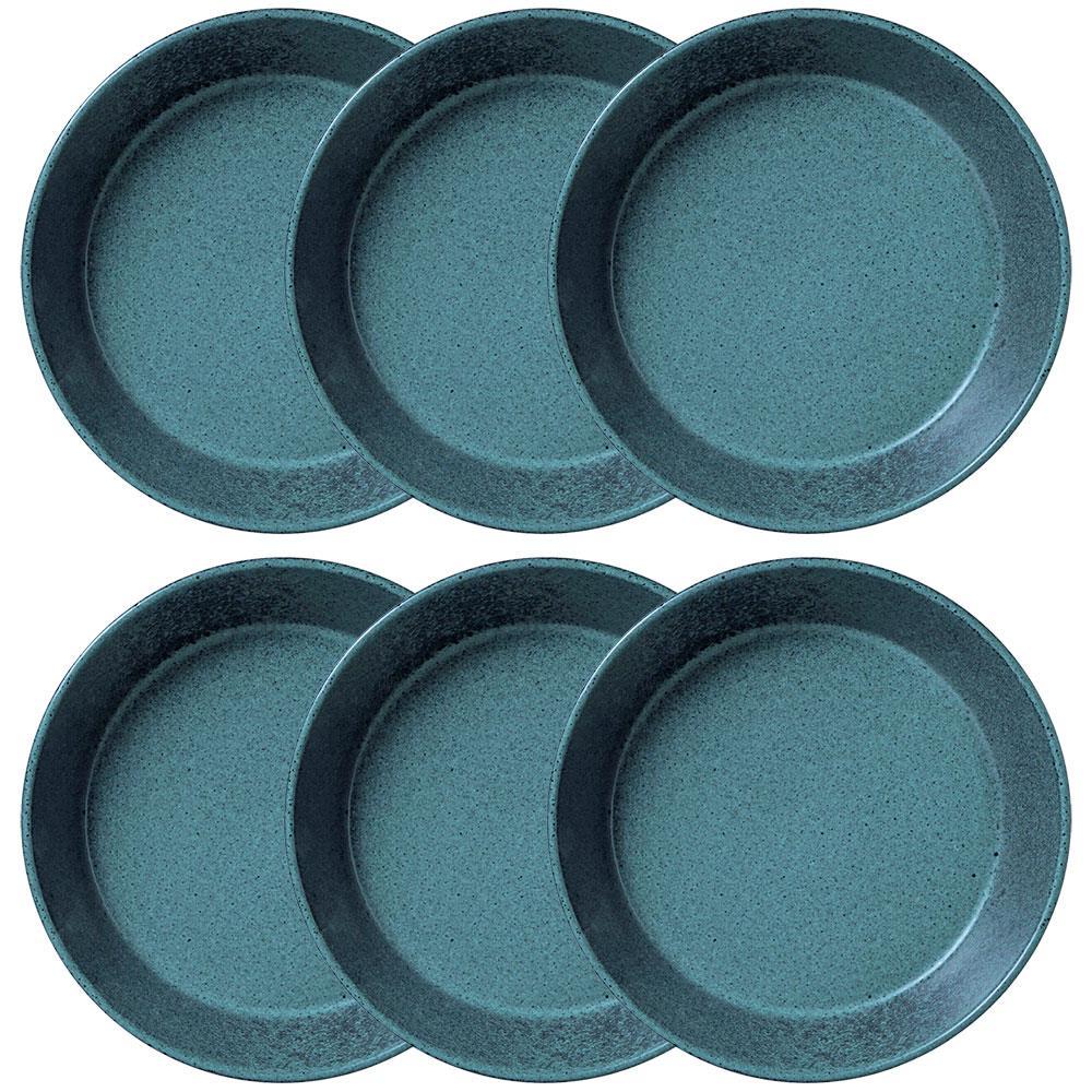 Conjunto com 6 Pratos Fundos Porto Brasil Neo Night Sky em Stoneware 19,5 cm – Azul - 1