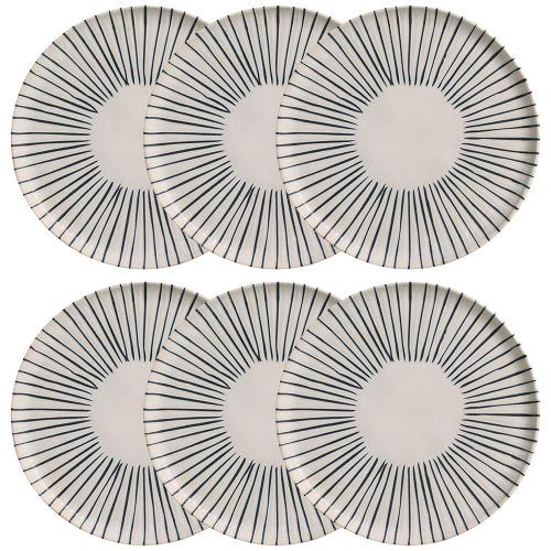 Conjunto com 6 Pratos Rasos Porto Brasil Bio Elemento em Stoneware 27,5 cm – Cinza