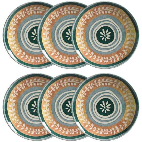 Conjunto com 6 Pratos de Sobremesa Porto Brasil Coup Siracusa em Cerâmica Feldspática 20,5cm - Off-White