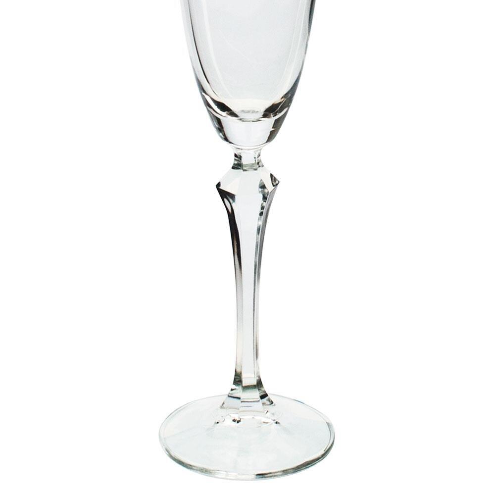 Conjunto de Taças para Champanhe Bohemia Elizabeth em Cristal Ecológico Silver Rim 200 ml – 6 Peças - 4