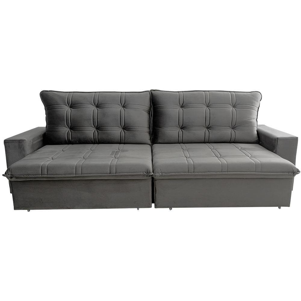 Sofá 3 Lugares Hellen Azure Retrátil/Reclinável, Revestido em Tecido Veludo e 250 cm de Largura - 2