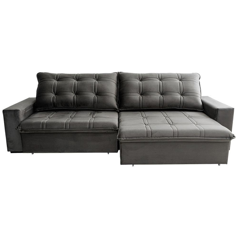 Sofá 3 Lugares Hellen Azure Retrátil/Reclinável, Revestido em Tecido Veludo e 250 cm de Largura - 5