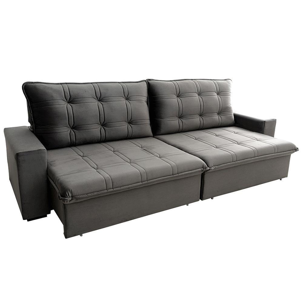 Sofá 3 Lugares Hellen Azure Retrátil/Reclinável, Revestido em Tecido Veludo e 250 cm de Largura - 3