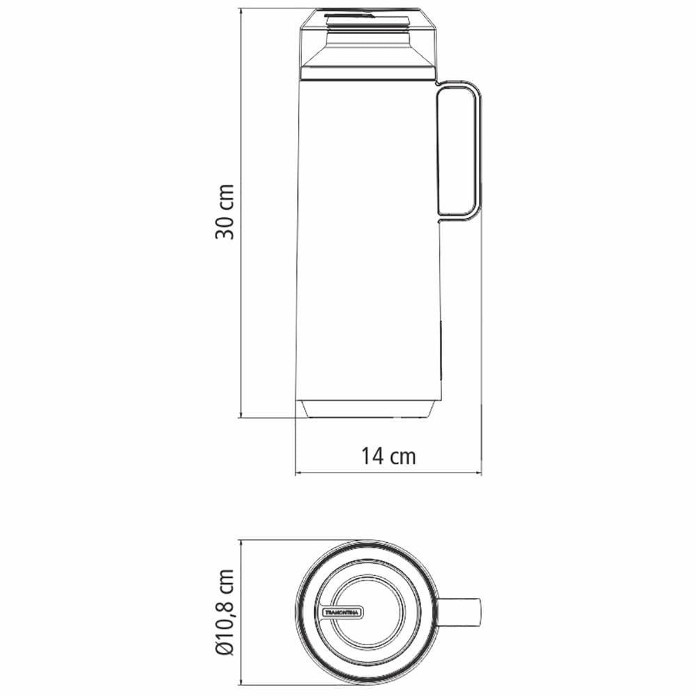 Garrafa Térmica Tramontina Exata em Polipropileno Preta – 1 L - 8