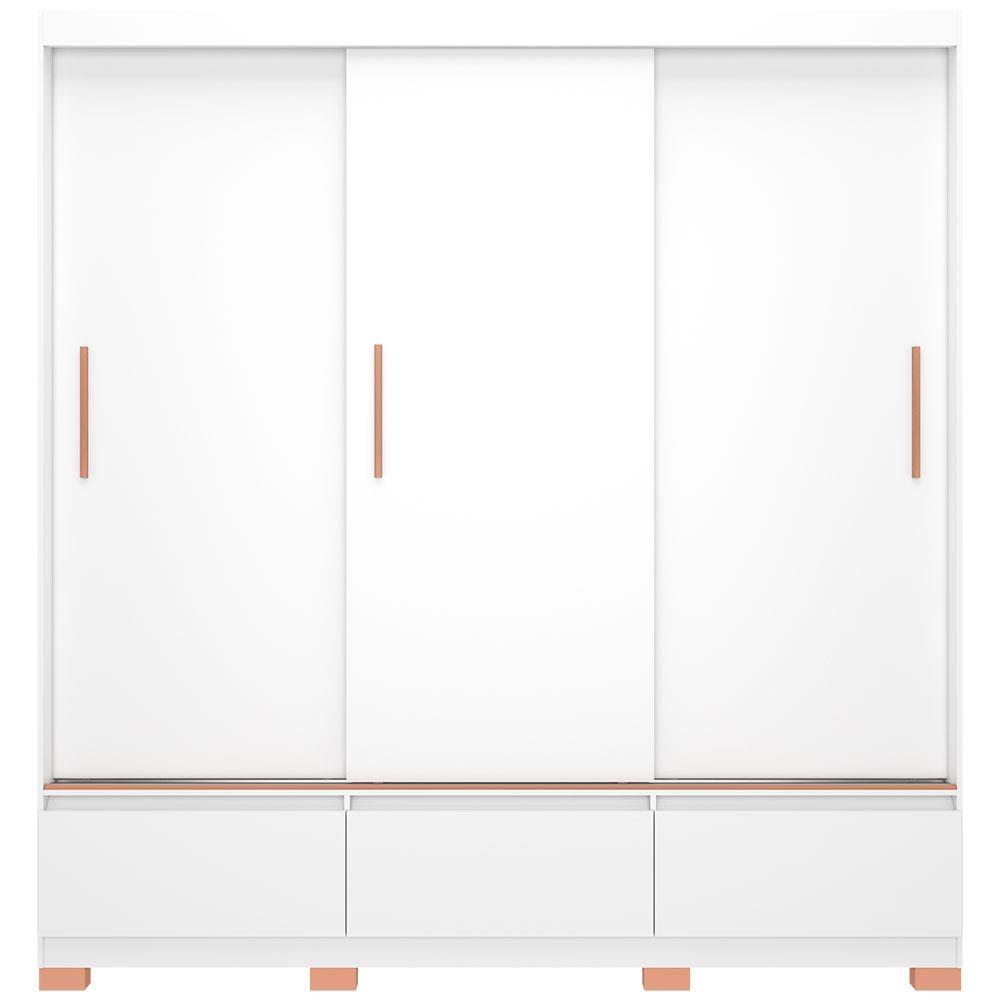 Guarda-Roupa Bartira Monza com 3 Portas de Correr e 3 Gavetas - 199,8cm de largura - 2