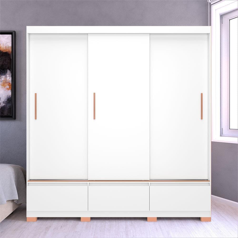 Guarda-Roupa Bartira Monza com 3 Portas de Correr e 3 Gavetas - 199,8cm de largura - 1