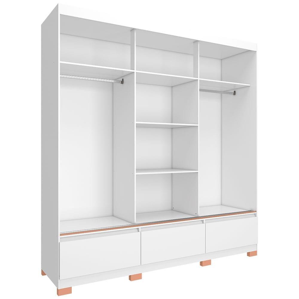 Guarda-Roupa Bartira Monza com 3 Portas de Correr e 3 Gavetas - 199,8cm de largura - 5