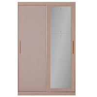 Guarda-Roupa Solteiro Bartira Paris com Espelho, 2 Portas de Correr e 2 Gavetas - 134,4 cm de Largura - 2
