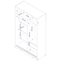 Guarda-Roupa Solteiro Bartira Paris com Espelho, 2 Portas de Correr e 2 Gavetas - 134,4 cm de Largura