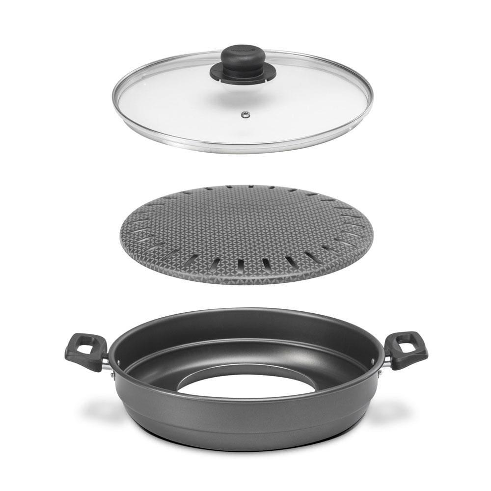 Caçarola Churrasqueira Multiflon Antiaderente com Tampa de Vidro - 28cm - 4