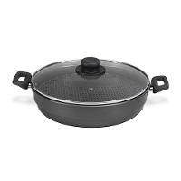 Caçarola Churrasqueira Multiflon Antiaderente com Tampa de Vidro - 28cm - 2